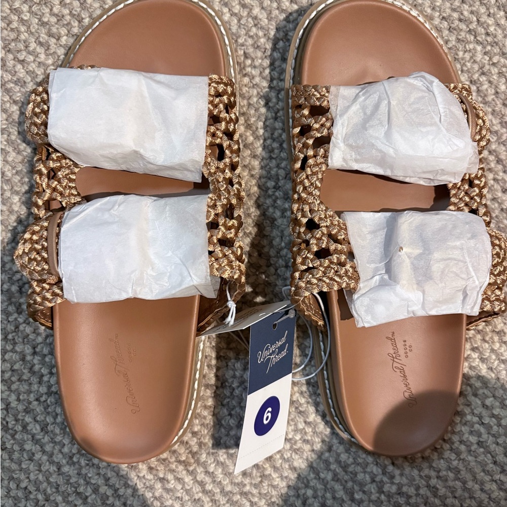 Universal Thread Tan Braided Sandals NWT size 6 N… - image 3